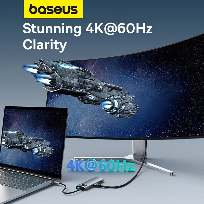 7-In-1 Gen 2 USB C HUB 4K@60Hz HDMI 3* USB 3.0 PD 100W Type C Port SD/TF Card Reader for Macbook Ipad M2 M1 Steam Deck