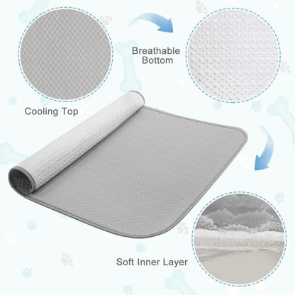 Summer Dog Cooling Mat for Large Dog,40 X 28 Inch Cooling Mat for Dogs,Portable Washable Dog Pad,Gray