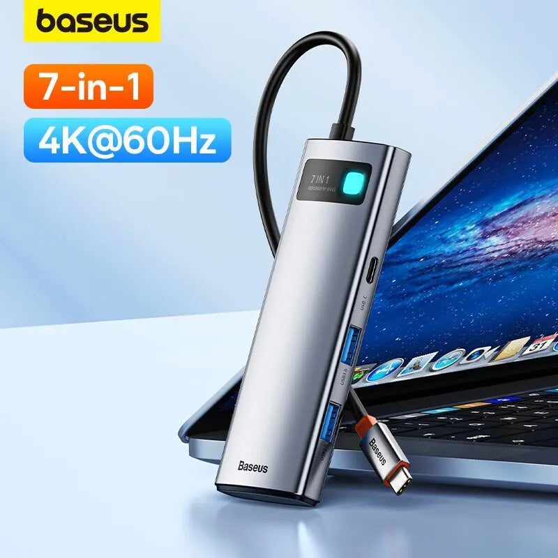 7-In-1 Gen 2 USB C HUB 4K@60Hz HDMI 3* USB 3.0 PD 100W Type C Port SD/TF Card Reader for Macbook Ipad M2 M1 Steam Deck